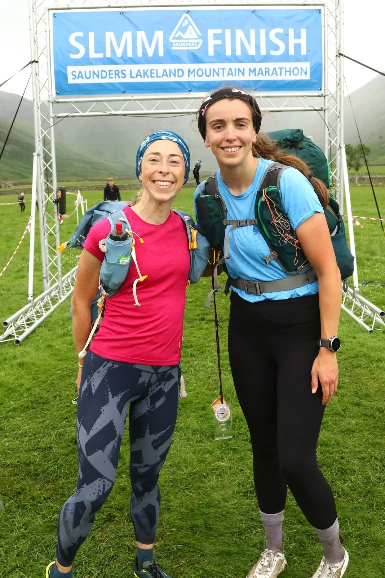Emma & Caitlin running for Day 1 finish.